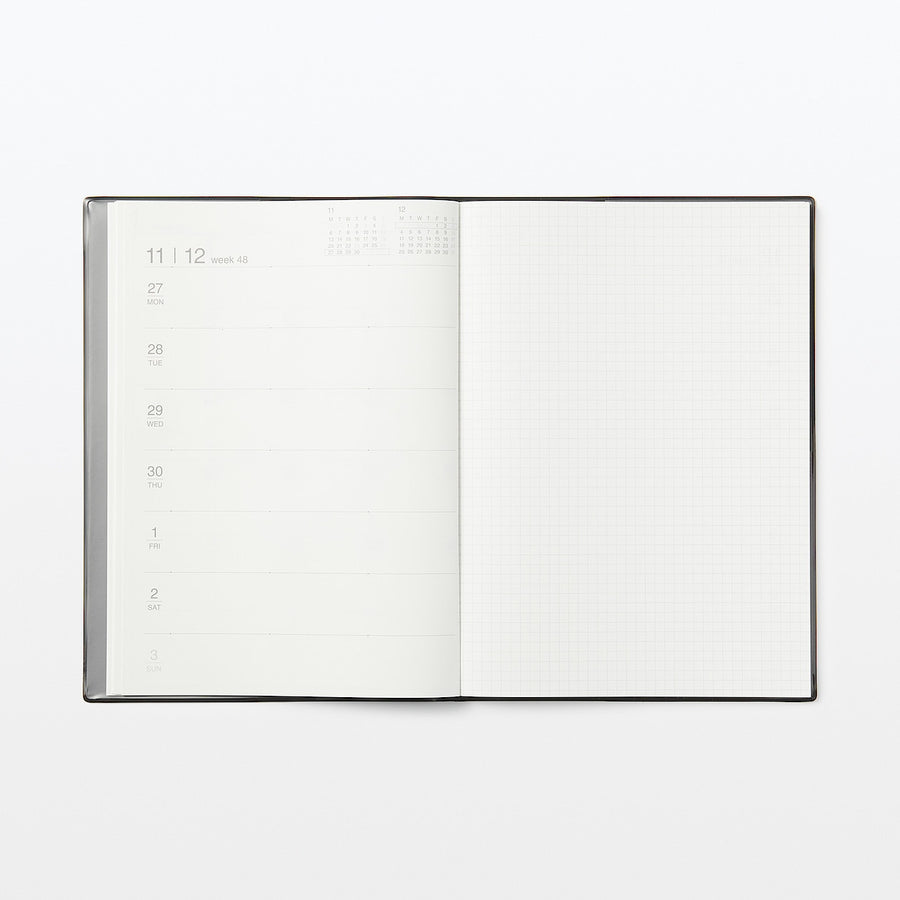 2024 Monthly/Weekly Planner with PVC Cover & Sleeve (Mon to Sun) - Dark Grey