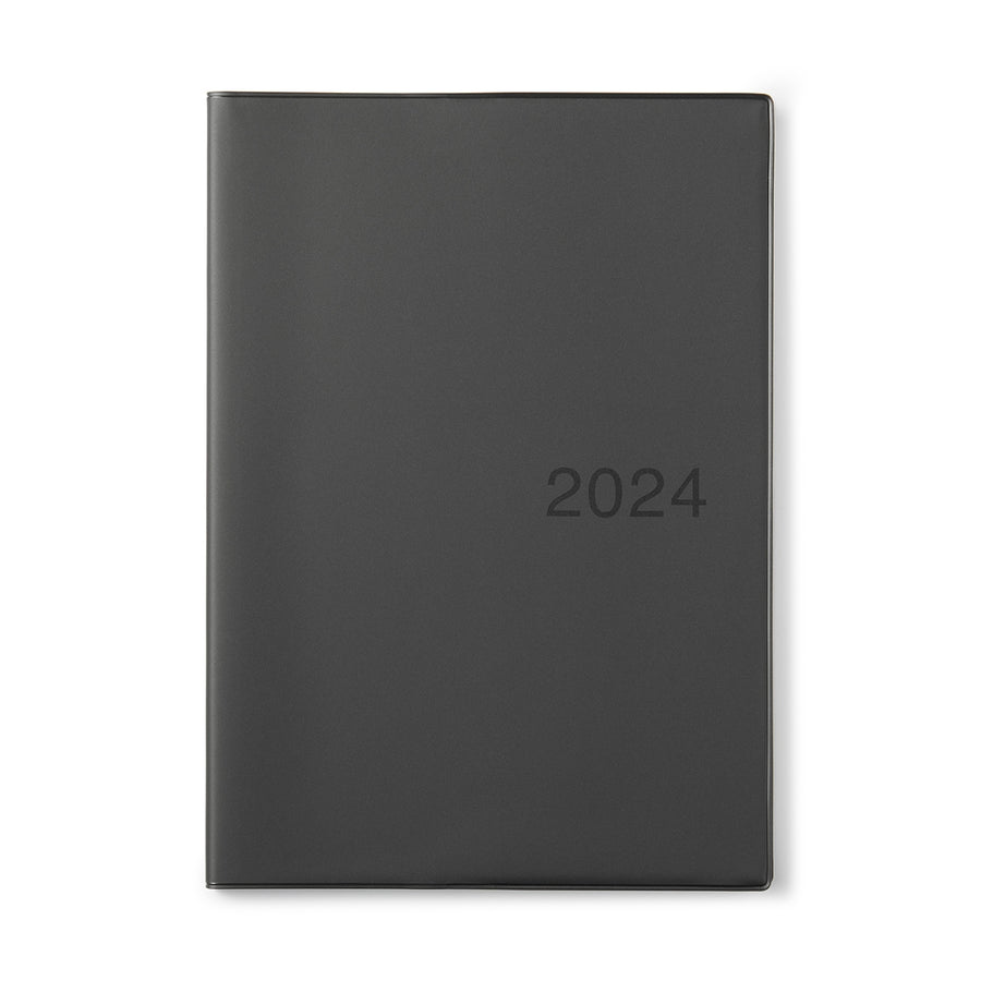 2024 Monthly/Weekly Planner with PVC Cover & Sleeve (Mon to Sun) - Dark Grey