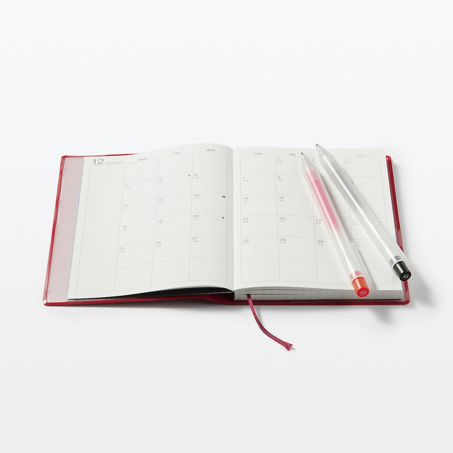 2024 Monthly/Weekly Planner with PVC Cover & Sleeve (Mon to Sun) - Red