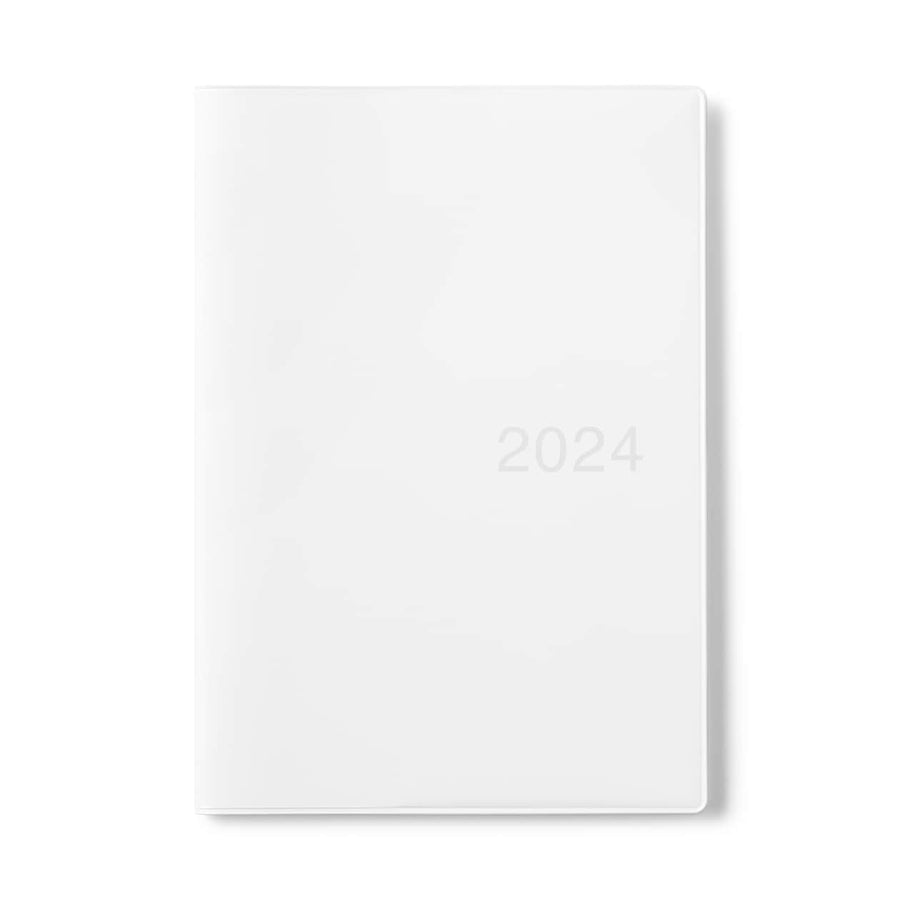 2024 Monthly Planner with PVC Cover & Sleeve (Mon to Sun) - White Grey