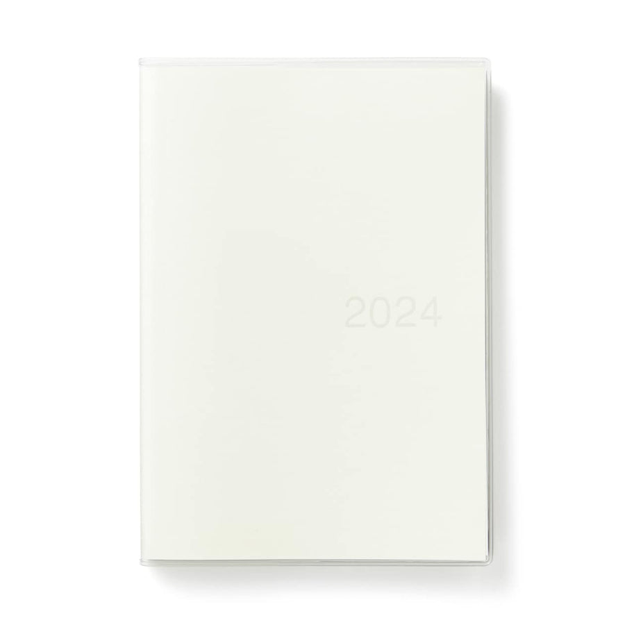 2024 Monthly/Weekly Vertical Planner with PVC Cover (Mon to Sun) - White