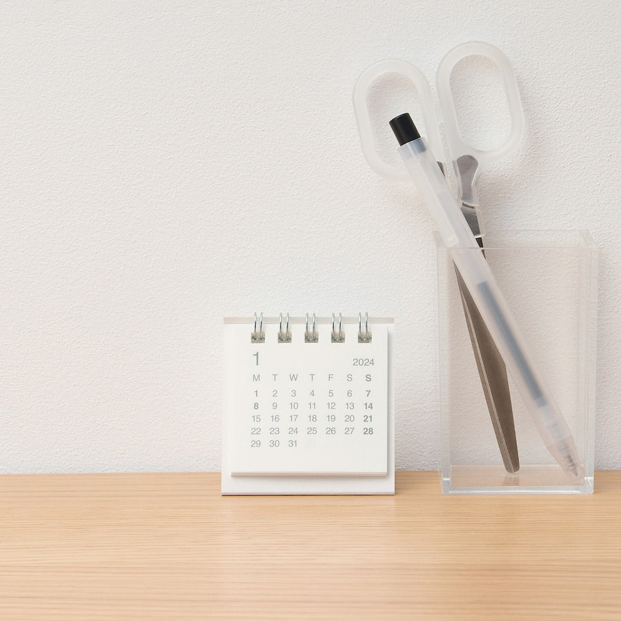 2024 Mini Desk Calendar (Mon to Sun) - White