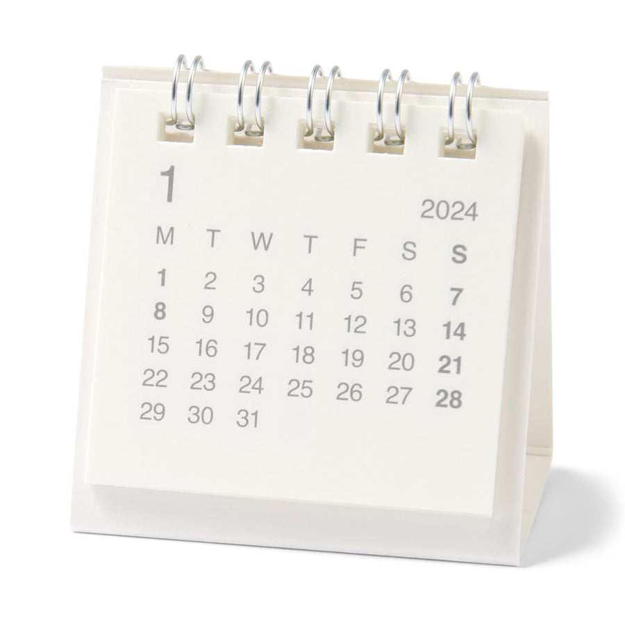 2024 Mini Desk Calendar (Mon to Sun) - White