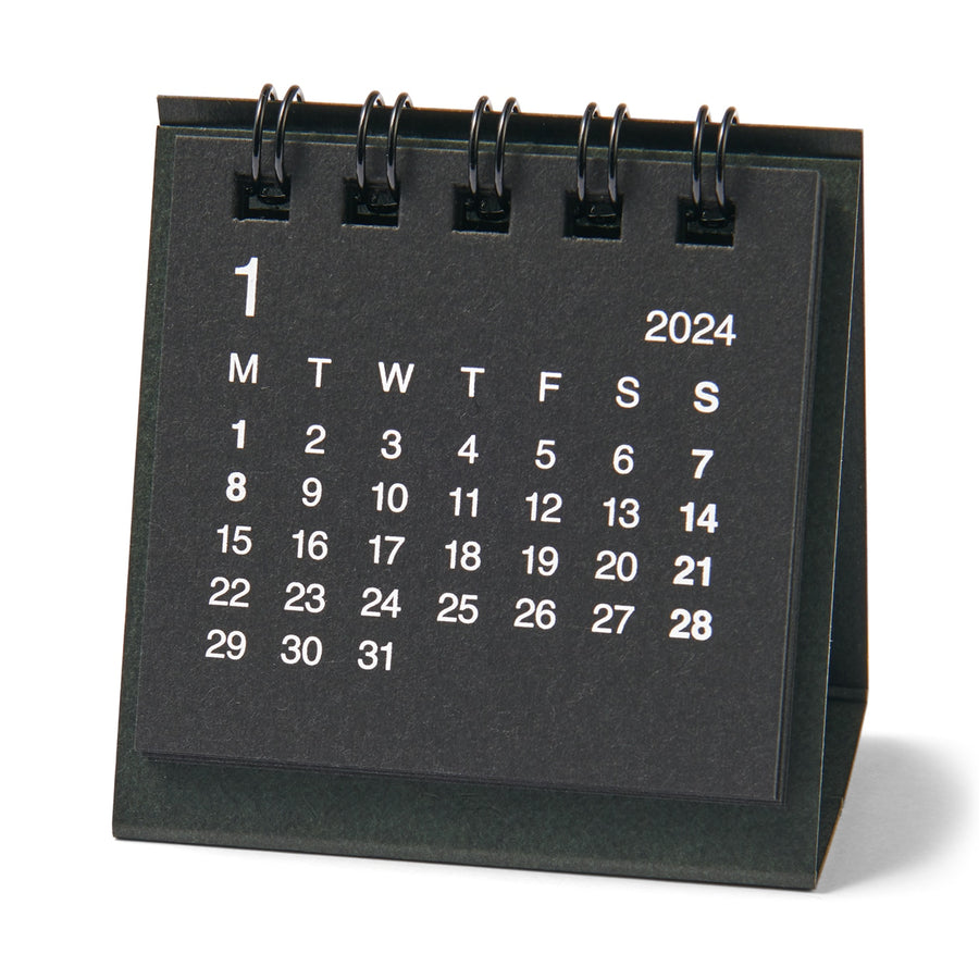 2024 Mini Desk Calendar (Mon to Sun) - Black