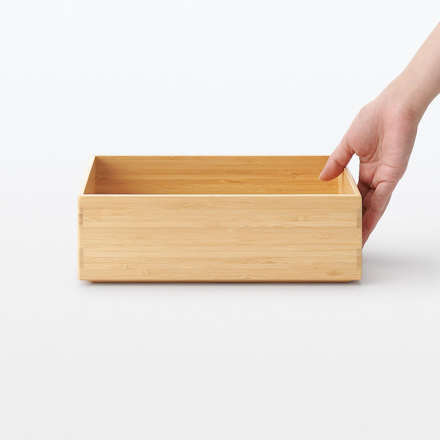 Stackable Rectangular Bamboo Box - 1/2 Small