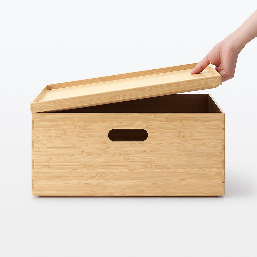 Stackable Rectangular Bamboo Box Lid