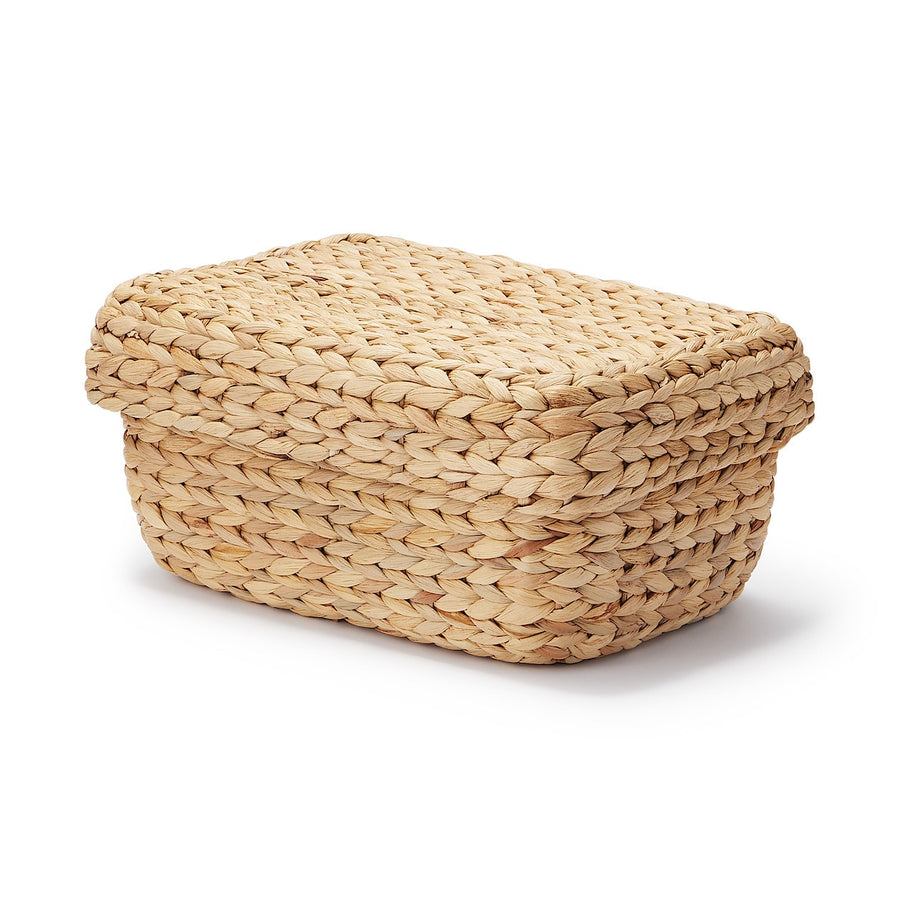 Water hyacinth basket with lid Rectangle S
