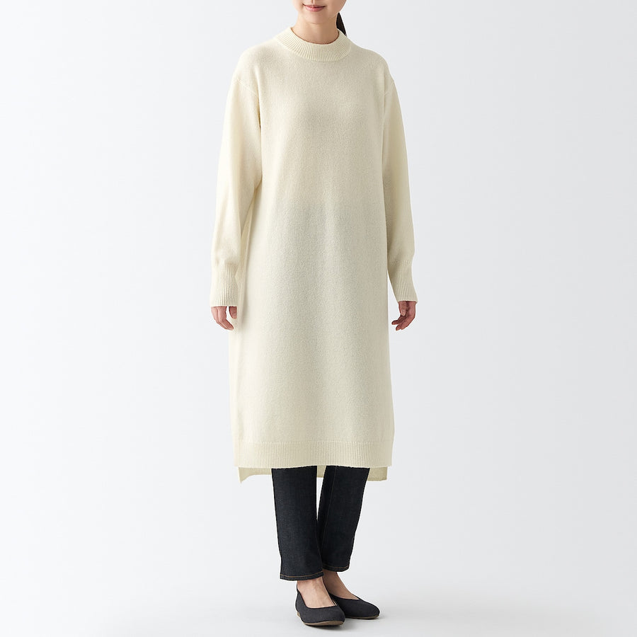 Wool Middle Gauge Mock Neck Dress