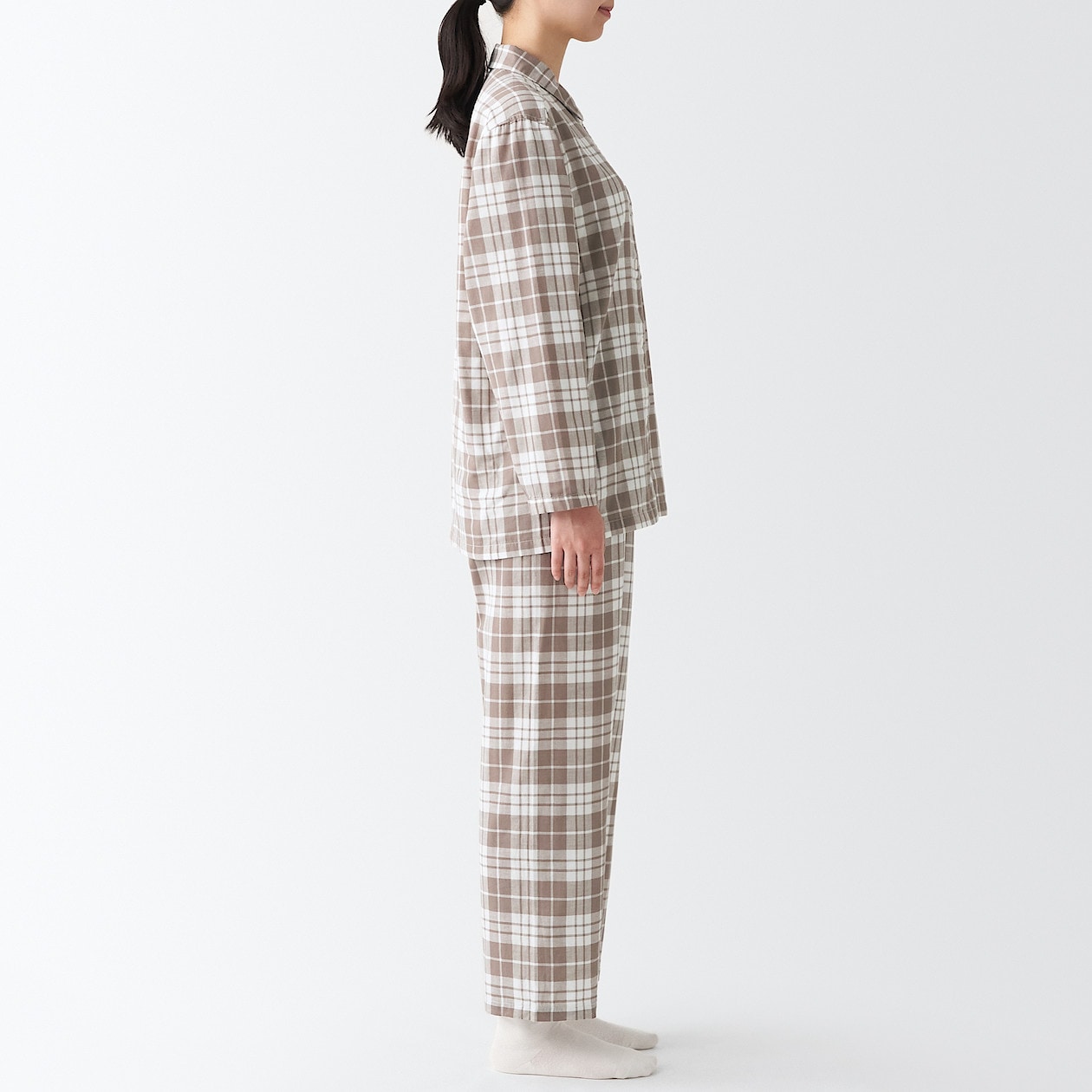 MUJI Mens 100% Organic Cotton Double Gauze Pajamas Medium Gray