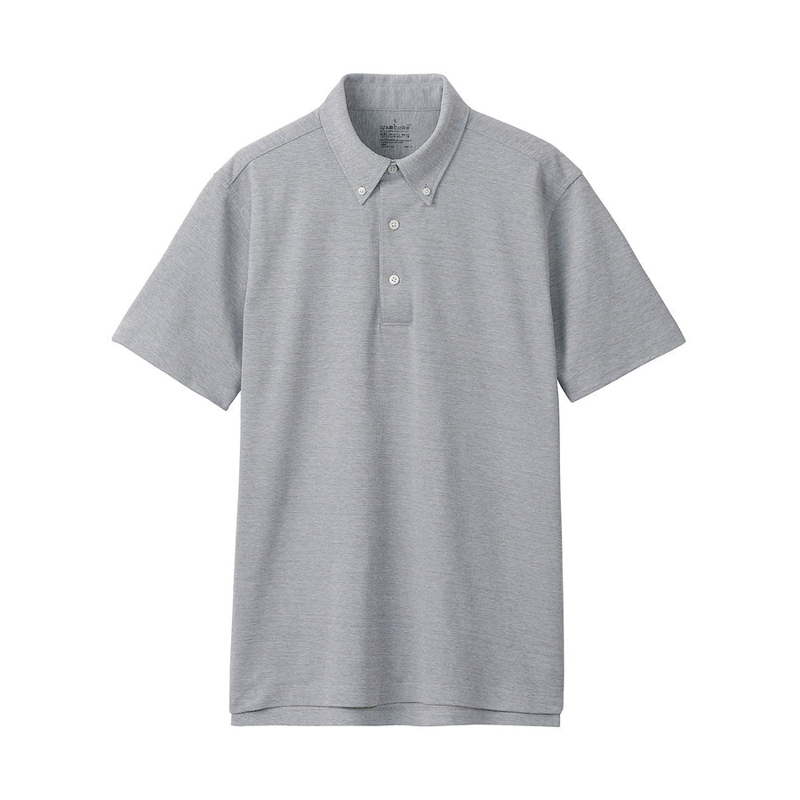 Cool Touch Pique Button Down Polo Shirt