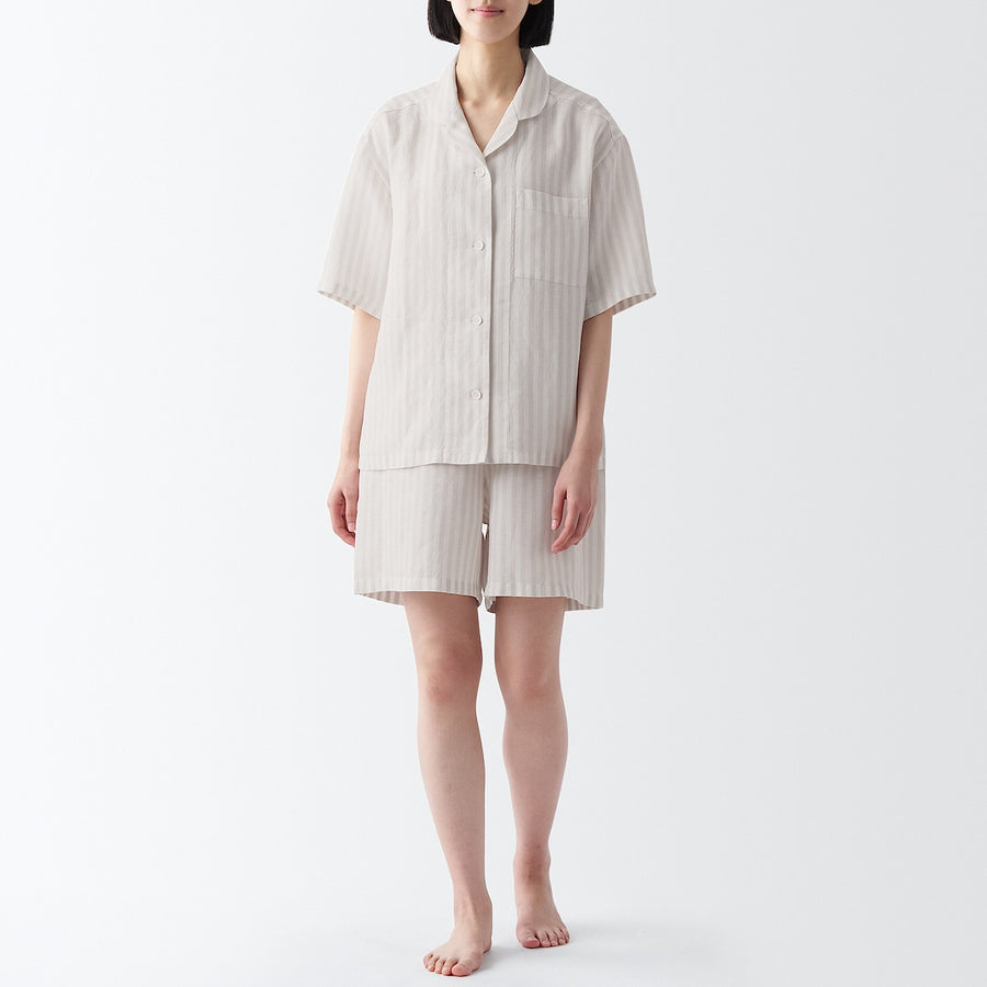 Lyocell Linen Short Sleeve Pyjamas - Ladies