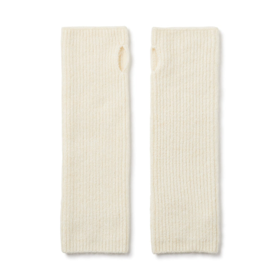 Recycle polyester blend rib Arm & Leg warmers Off white