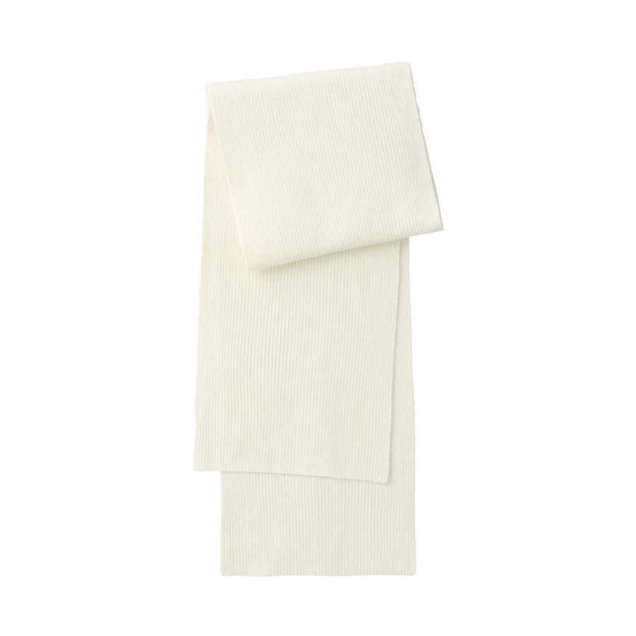 Recycle polyester blend rib Stole 27*180cm Off white