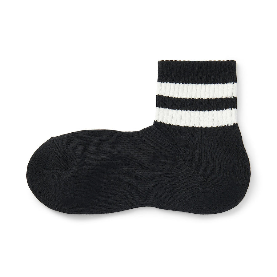 Right Angle Pile Short Socks(Line)23-25cm Grey stripe