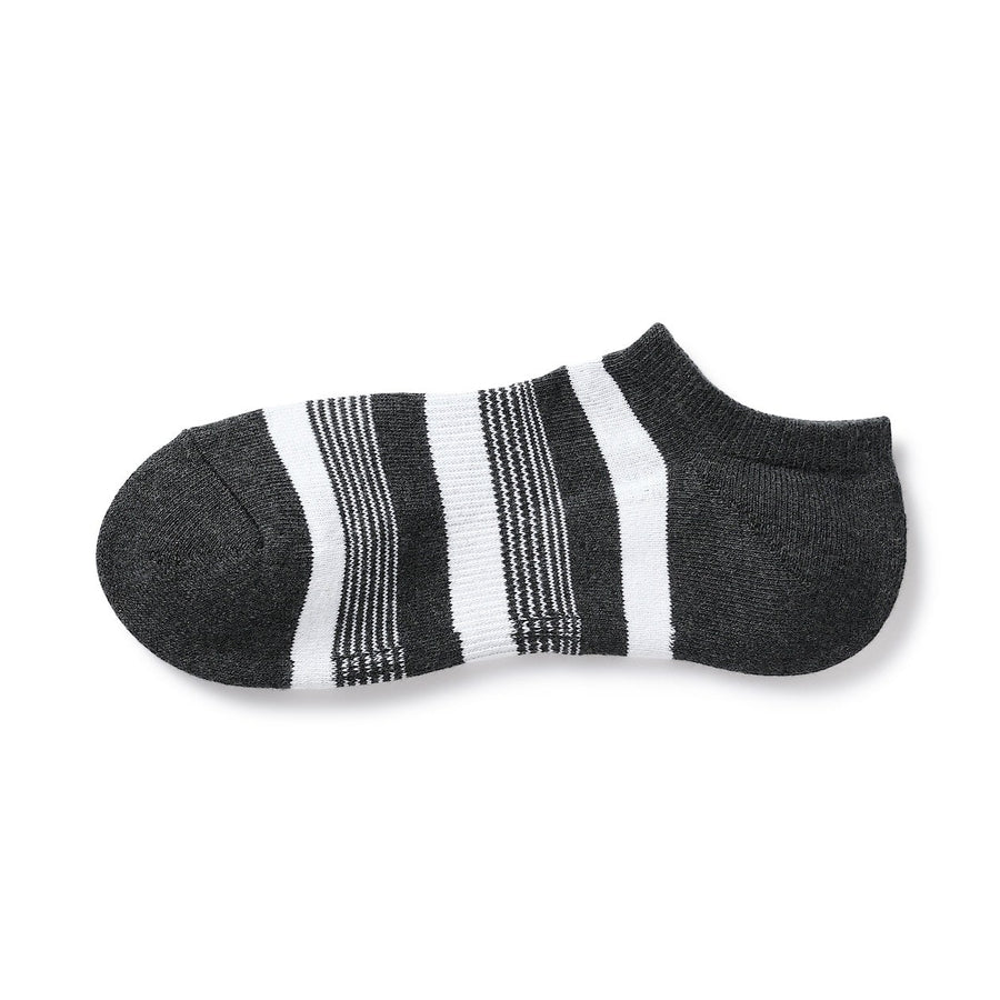 Right Angle Pile sneaker socks(Stripe)23-25cm White stripe