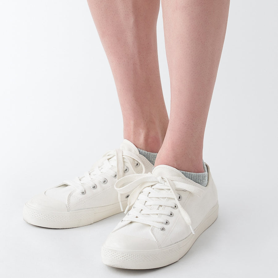 Right Angle Pile sneaker socks(Plain)23-25cm C grey stripe