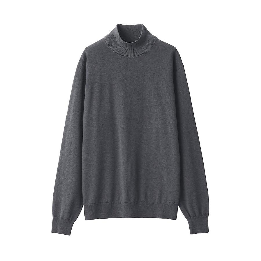 Washable high-gauge High neck sweaterMEN XS Greyish brown