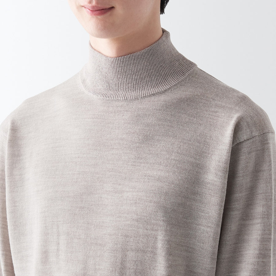 Washable high-gauge High neck sweaterMEN XS Greyish brown
