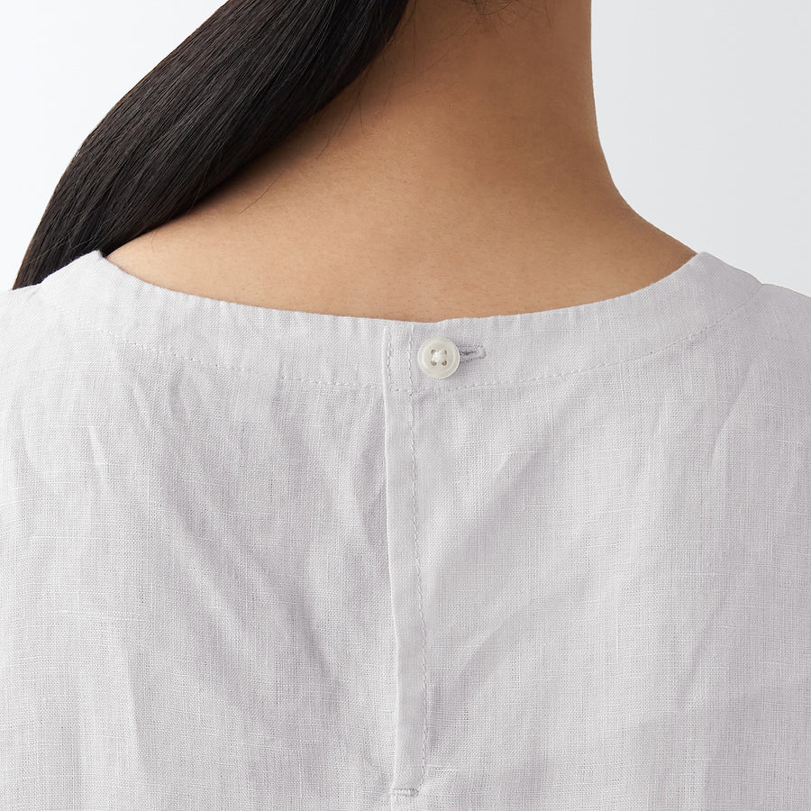 French Linen Short Sleeve Blouse