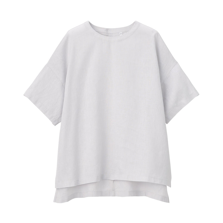 French Linen Short Sleeve Blouse