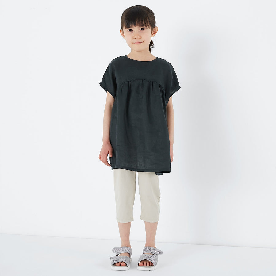 French Linen Short Sleeve Blouse (Kids)