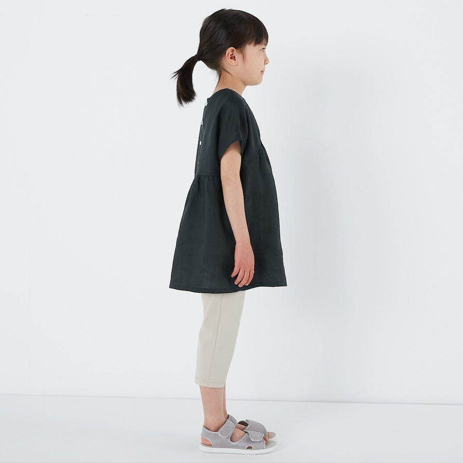 French Linen Short Sleeve Blouse (Kids)