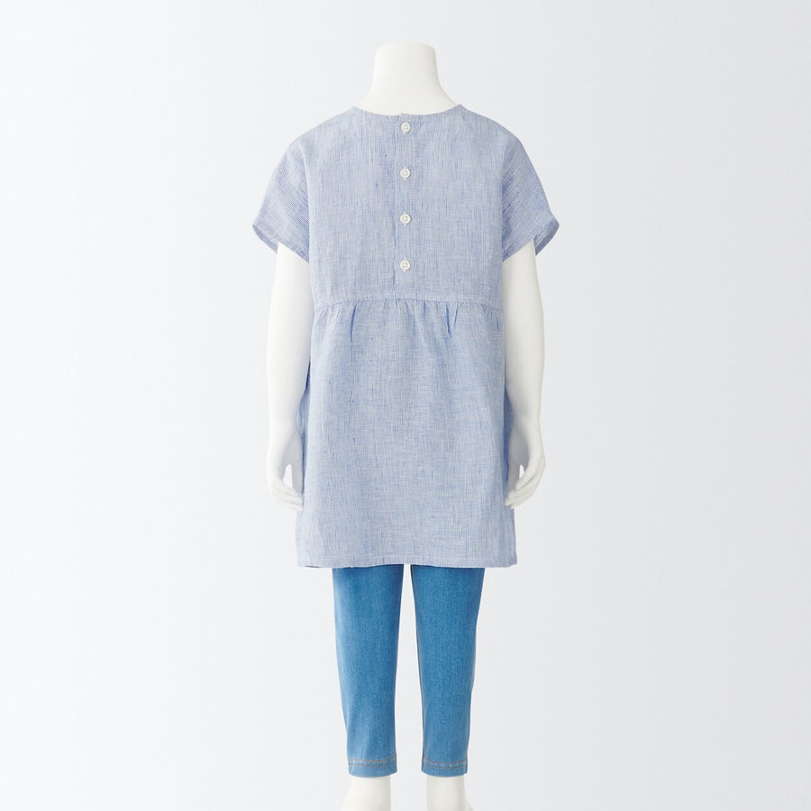 French Linen Short Sleeve Blouse (Kids)