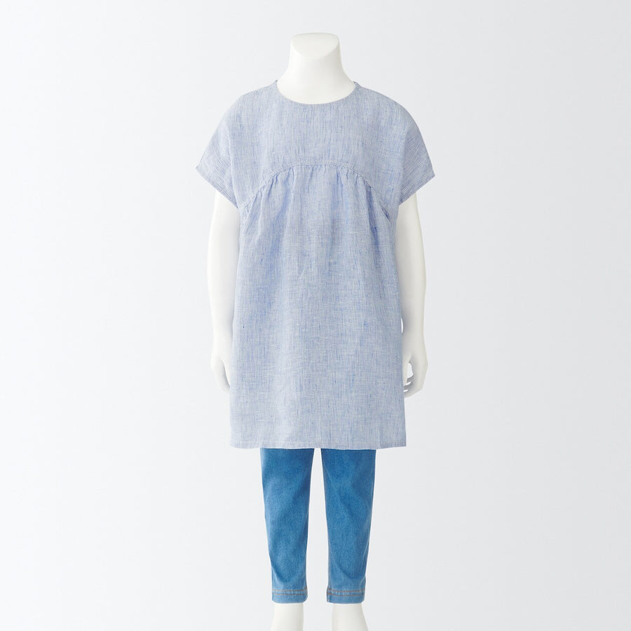 French Linen Short Sleeve Blouse (Kids)