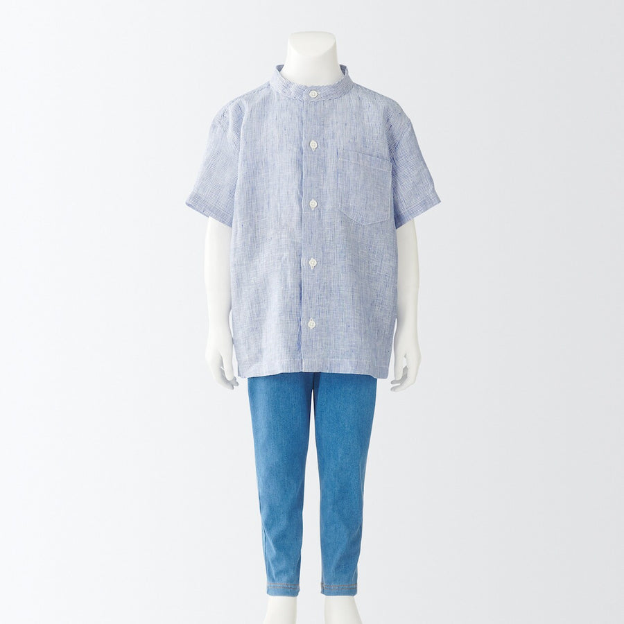 French Linen Short Sleeve Shirt (Kids)