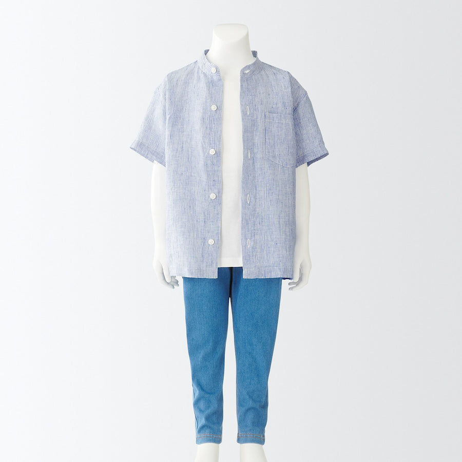 French Linen Short Sleeve Shirt (Kids)