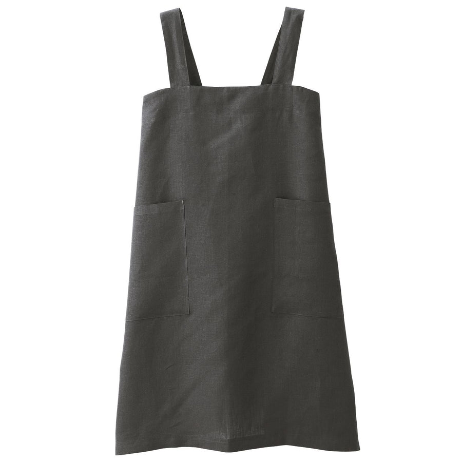 Linen Plain Weave Shoulder Strap Apron