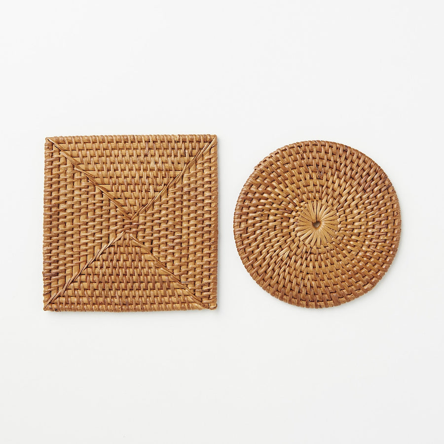 Square Rattan Grass Coaster