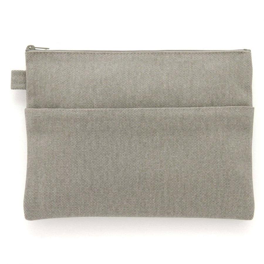 Canvas Pencil Case - Flat With Pocket