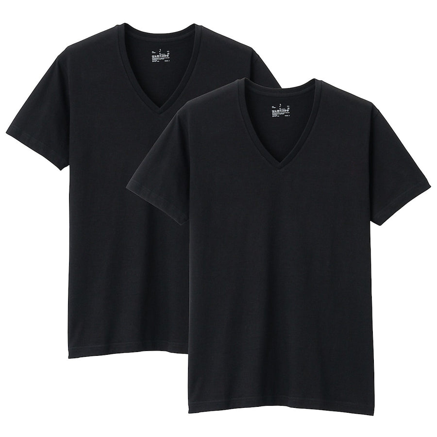 Side Seamless Jersey V-Neck T-Shirt (2 Pack)