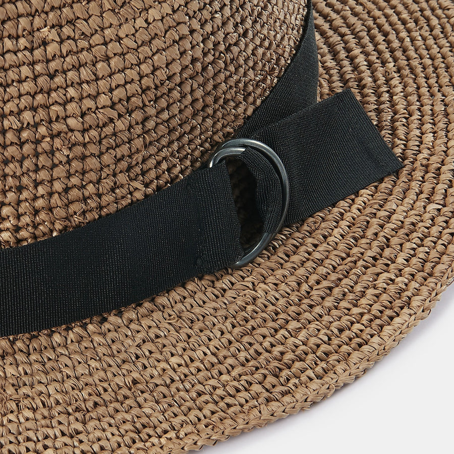 Foldable Raffia Fedora Hat