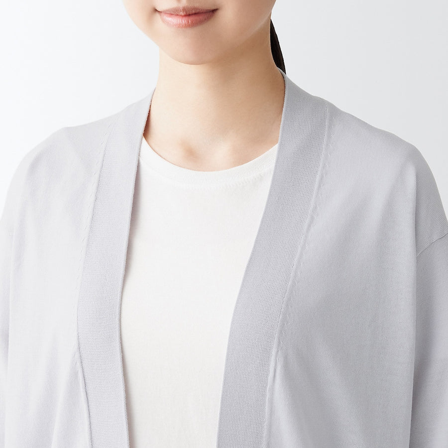 Strong Cotton Tencel Middle Length Cardigan