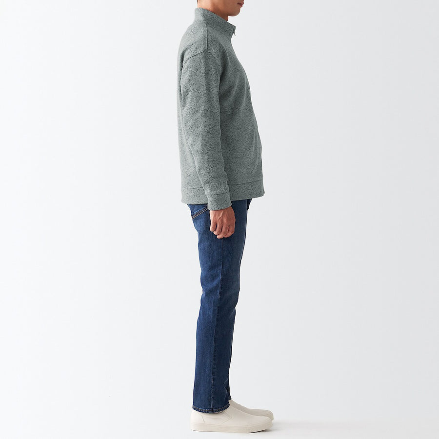 Knit Fleece Stand Collar Jacket