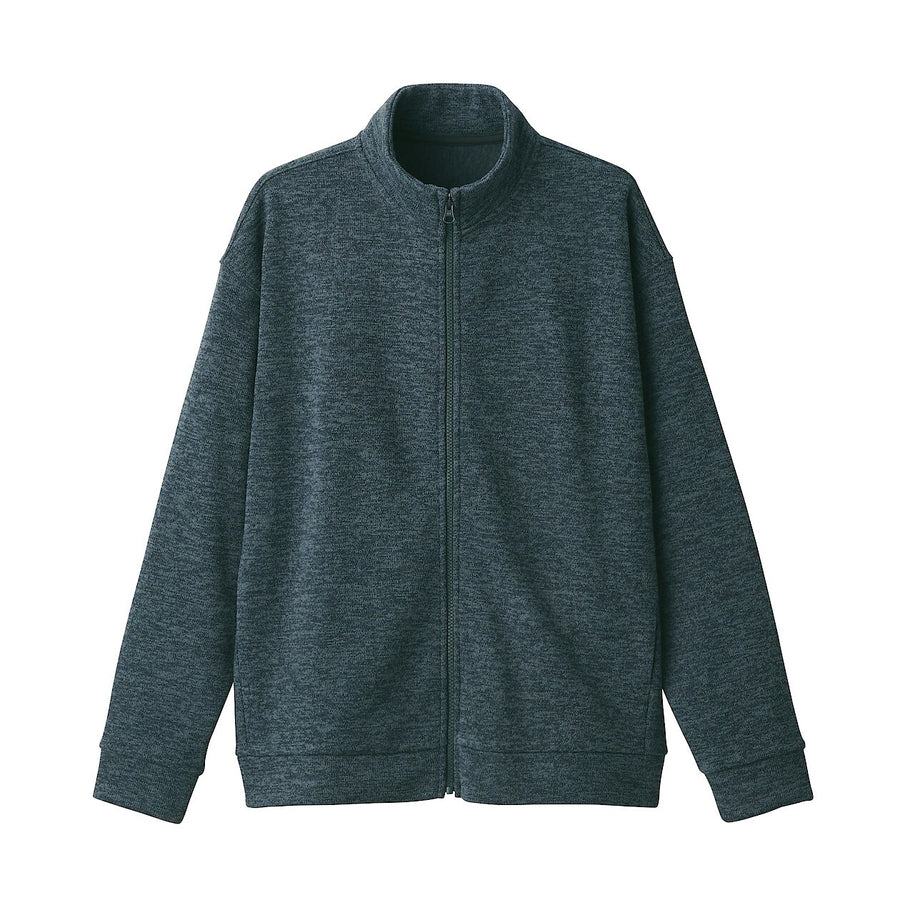 Knit Fleece Stand Collar Jacket