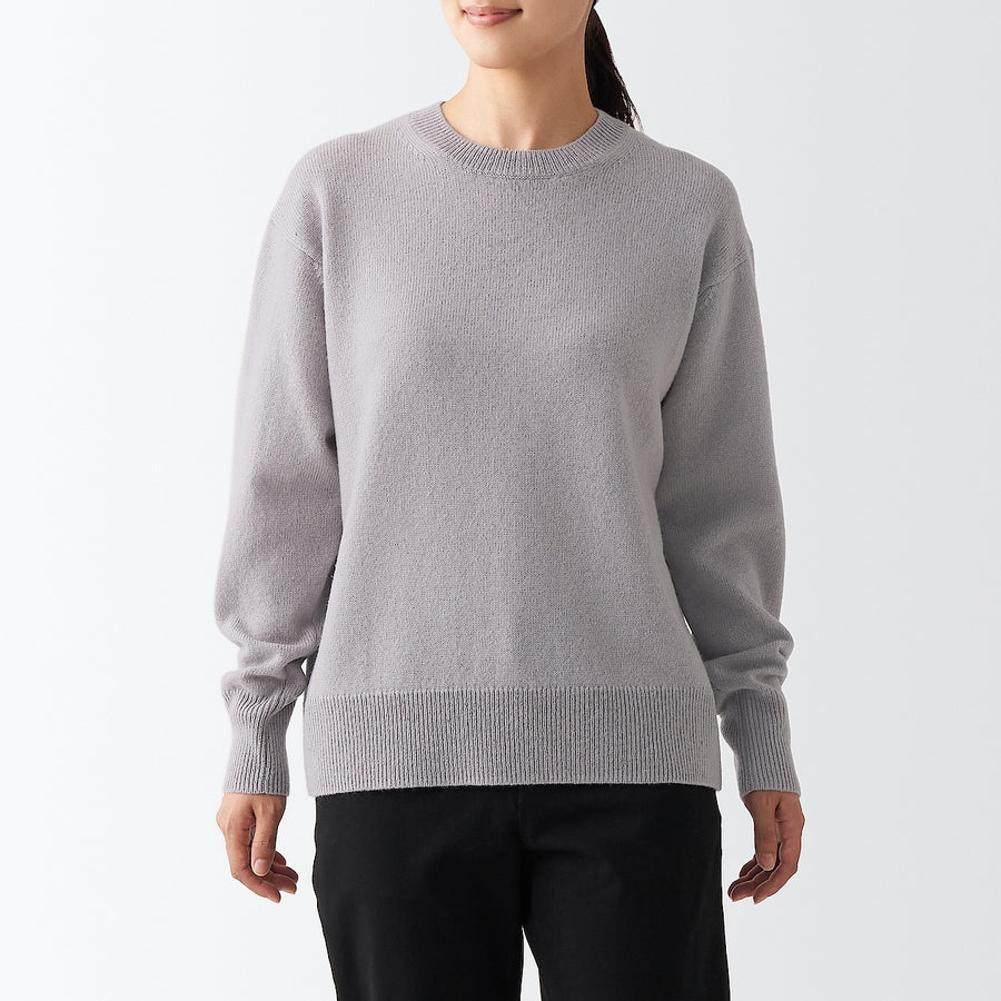 Wool Middle Gauge Crew Neck Sweater 