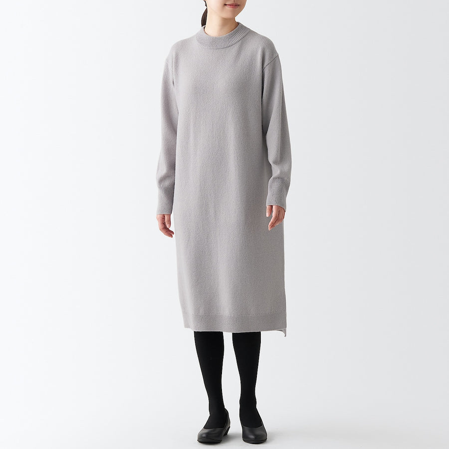 Wool Middle Gauge Mock Neck Dress