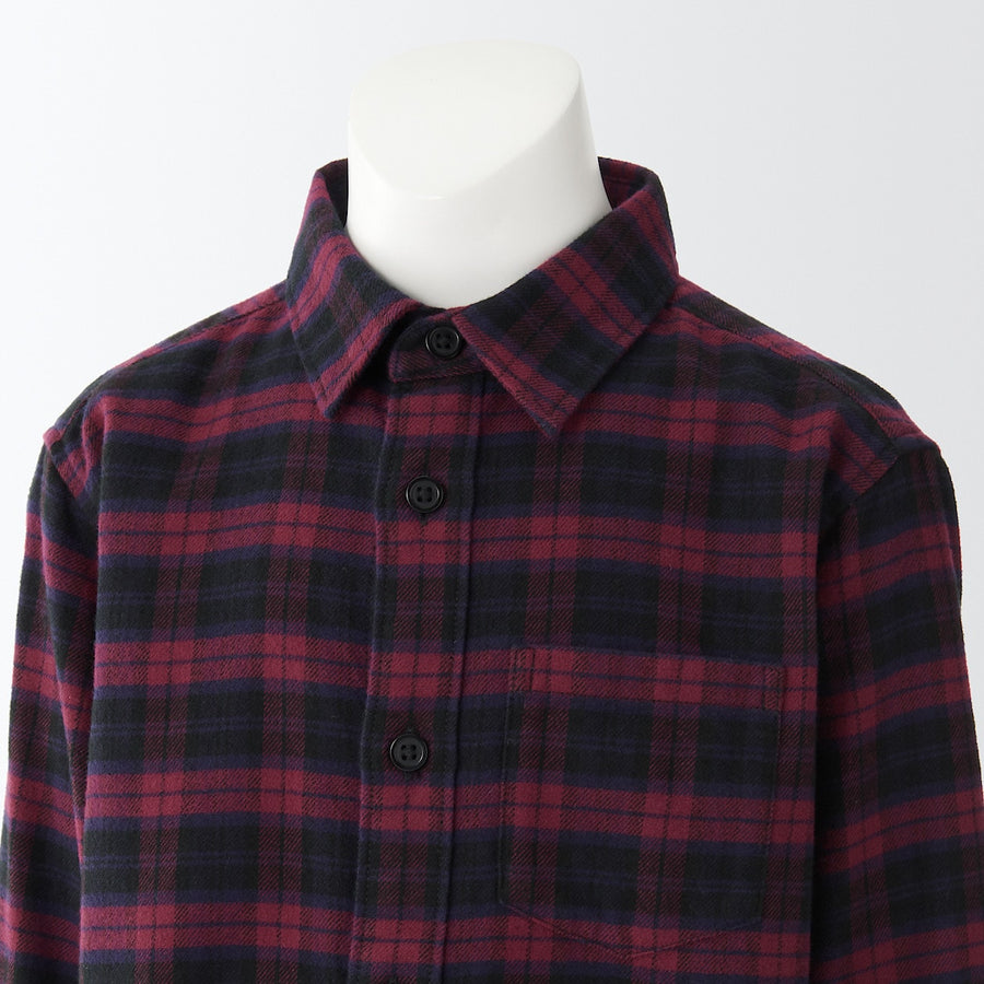 Brushed Cotton Flannel Regular Collar Shirt (Kids)