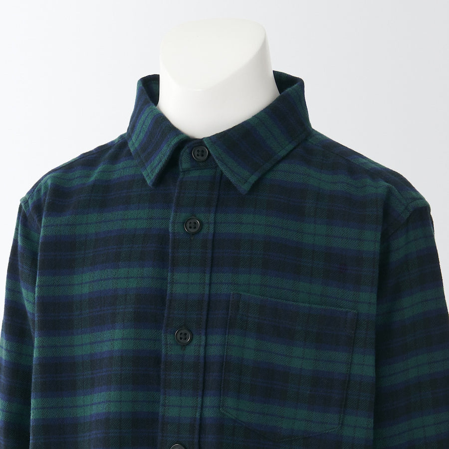 Brushed Cotton Flannel Regular Collar Shirt (Kids)