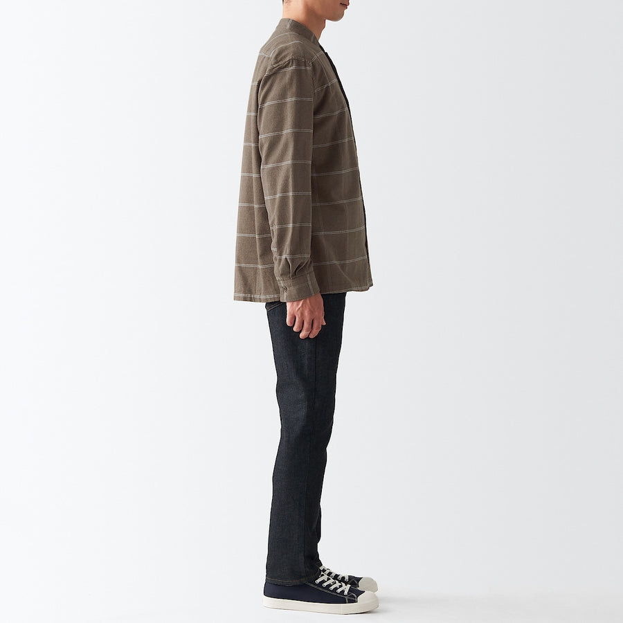 Flannel Stand Collar Shirt