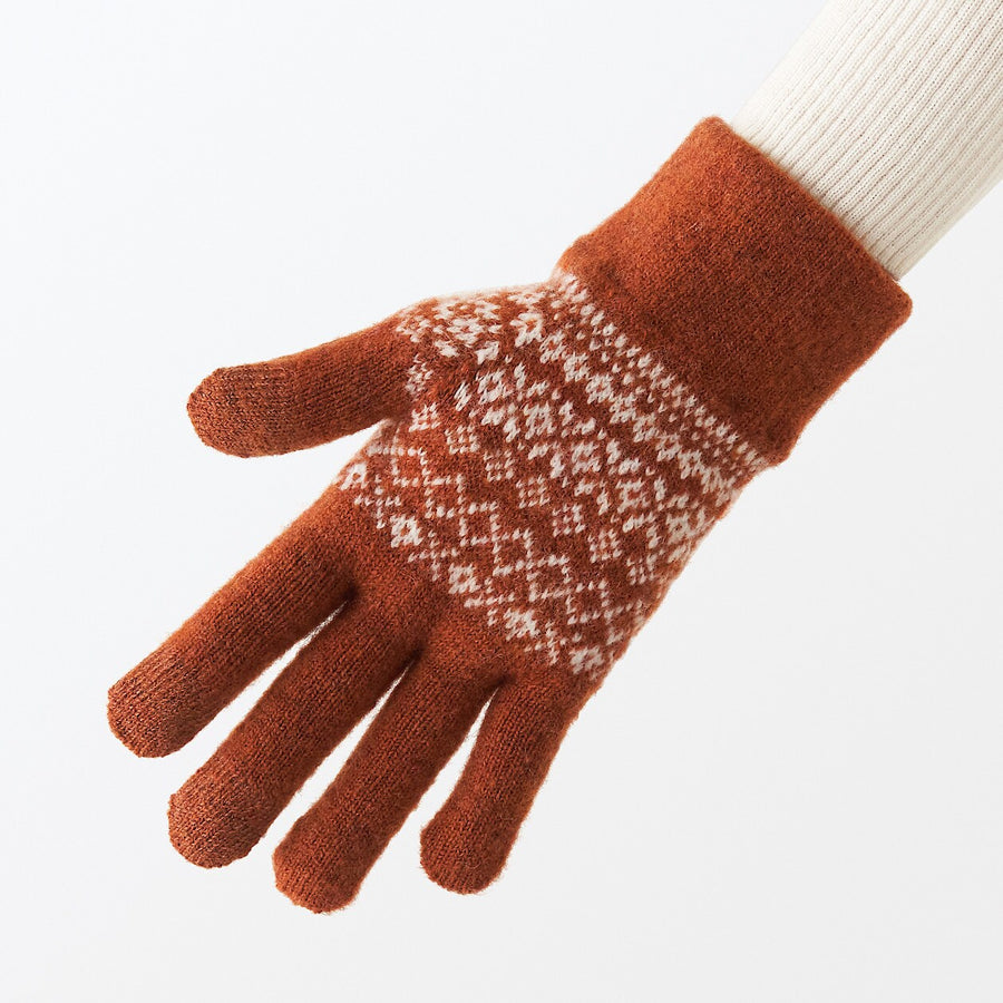 Wool Blend Brushed Touchscreen Gloves