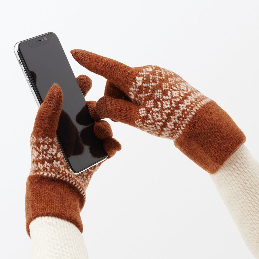 Wool Blend Brushed Touchscreen Gloves