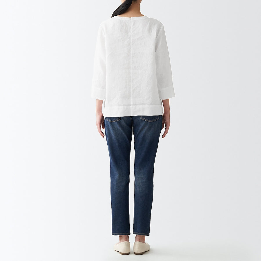 French Linen 3/4 Sleeve Blouse