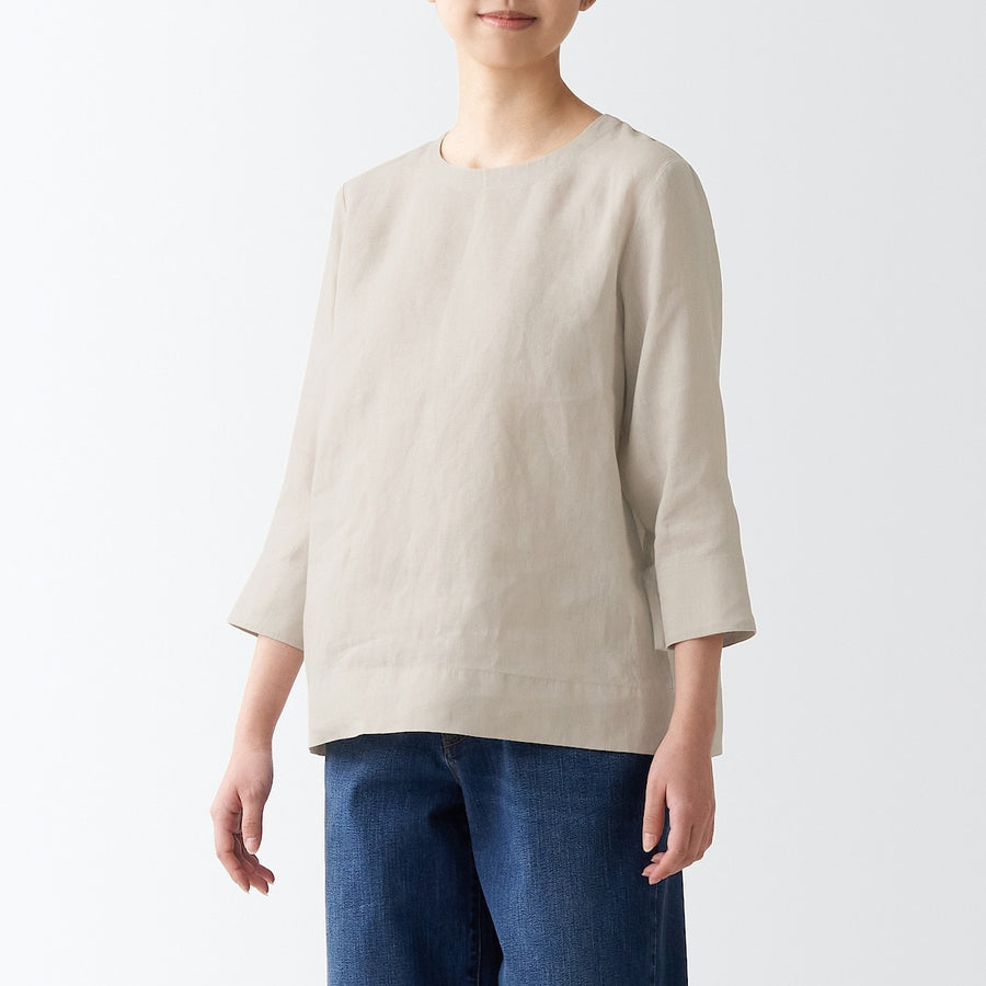 French Linen 3/4 Sleeve Blouse