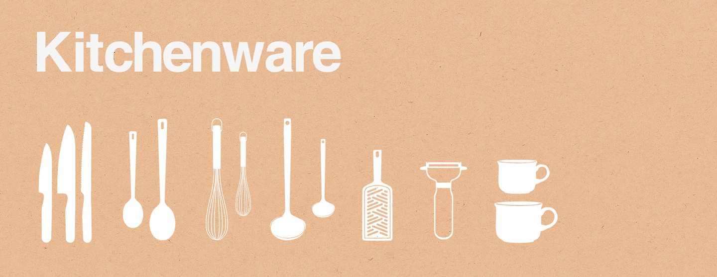 Kitchenware - Knives, Spoons, Whisks, Ladles, Graters, Mugs and more. 