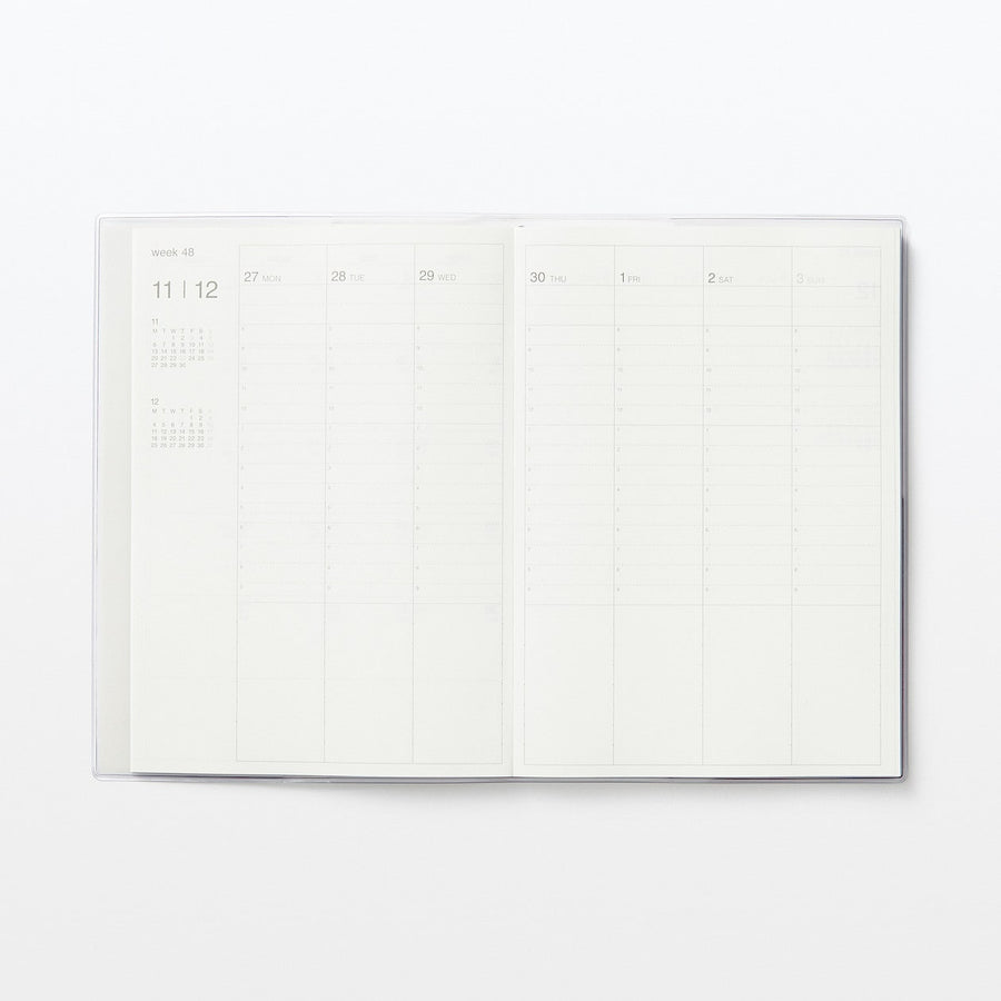 2024 Monthly/Weekly Vertical Planner with PVC Cover (Mon to Sun) - White