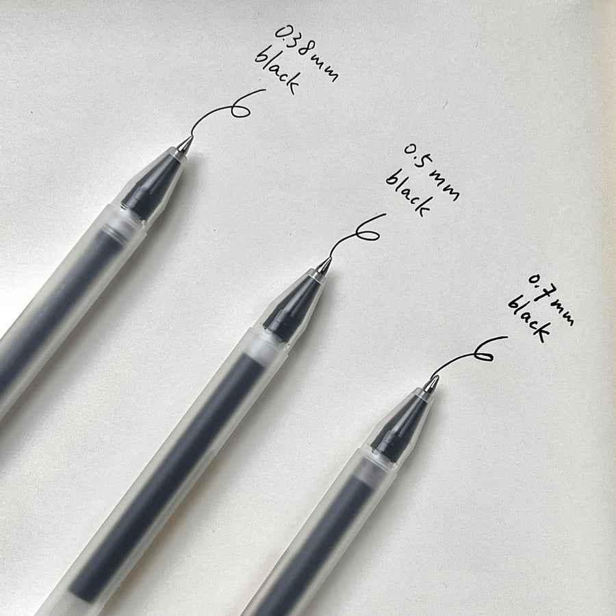 MUJI Smooth Gel Ink Ballpoint Pen Knock Type 10-Pieces Set, 0.5 mm Nib  Size, Black